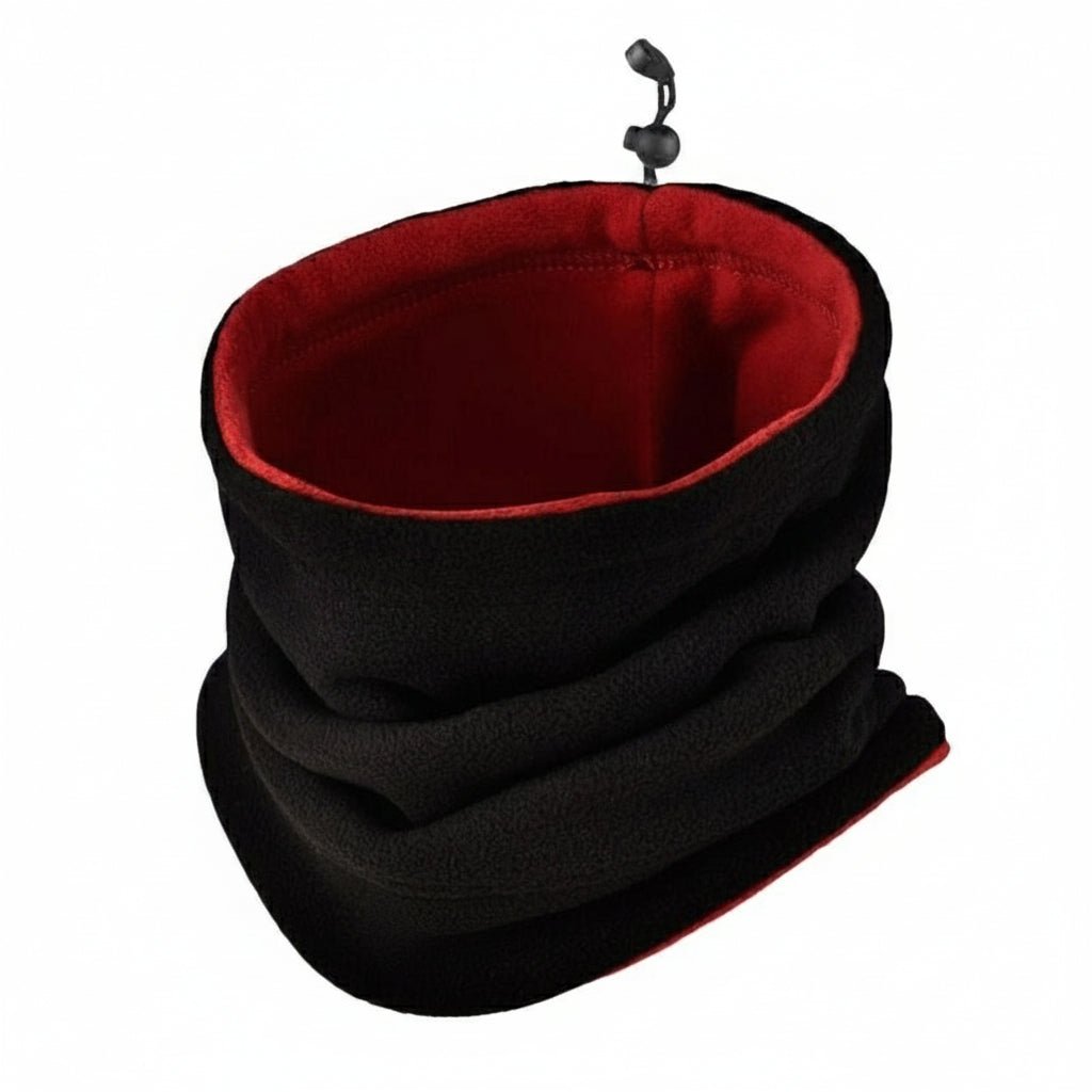 Green unisex face shield and neck warmer, perfect windproof outdoor gear for skiing, hiking & cold.