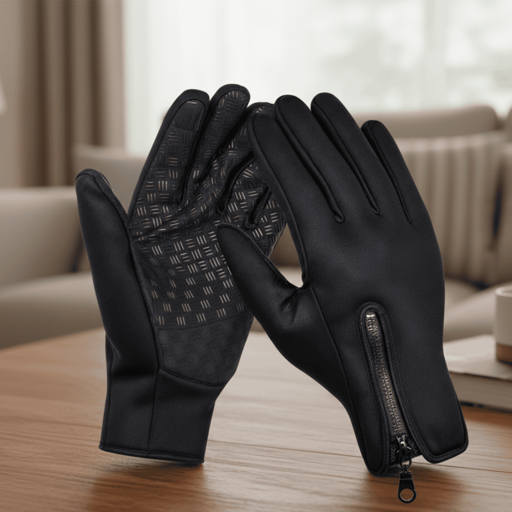 Unisex windproof warm touchscreen gloves. Ideal for winter sports & device use in cold weather.