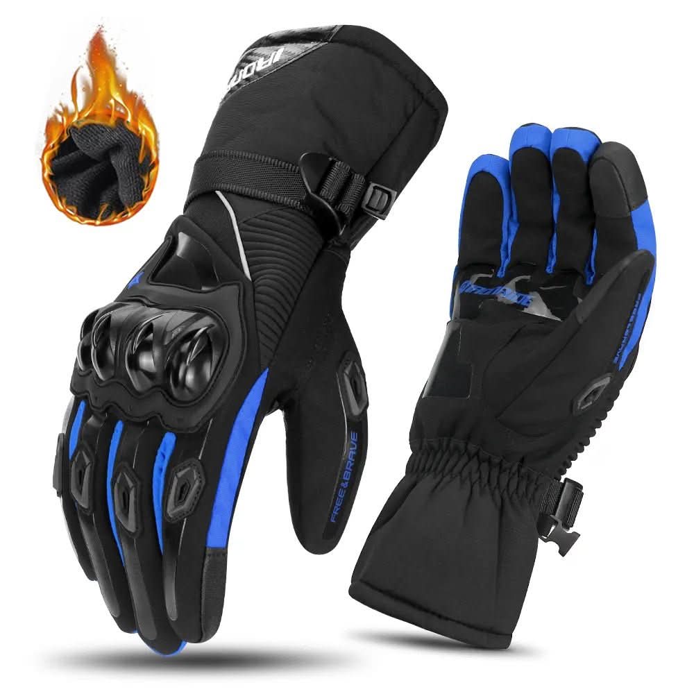 Unisex insulated waterproof motorcycle gloves for ultimate cold weather protection and comfortable bike riding.