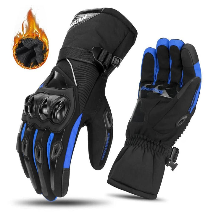 Unisex insulated waterproof motorcycle gloves for ultimate cold weather protection and comfortable bike riding.