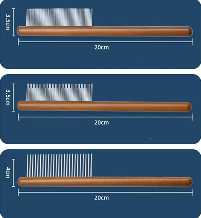 Unisex wooden pet flea comb on a natural background, highlights eco-friendly and gentle pet care