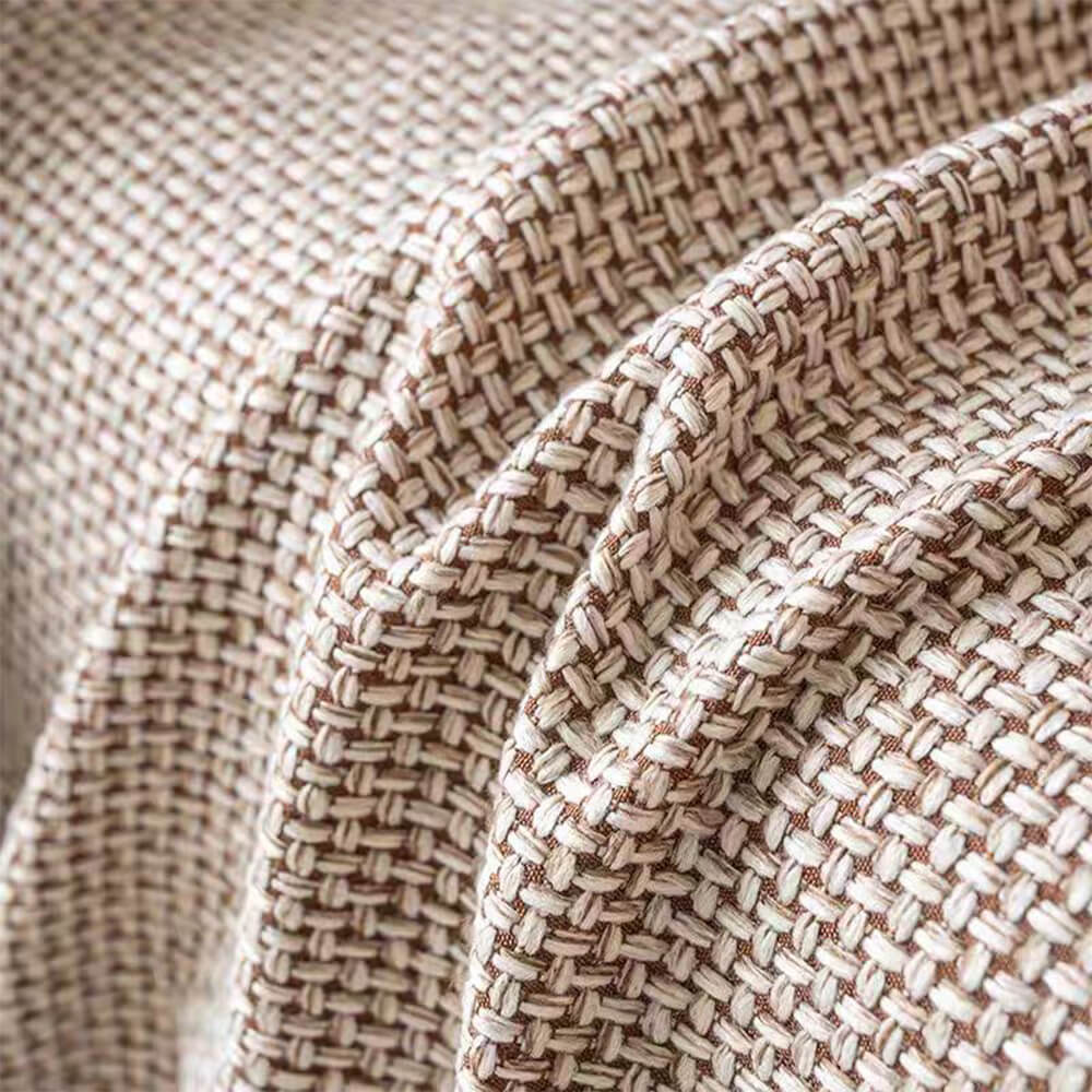 Breathable linen-look sofa throw, pet-friendly and reversible, protecting furniture from scratches.