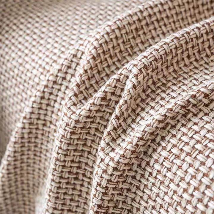 Breathable linen-look sofa throw, pet-friendly and reversible, protecting furniture from scratches.