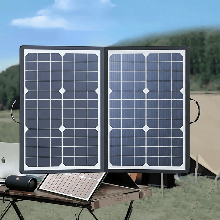 Efficient 1000W foldable solar panel. Universal charger for outdoor activities, providing clean power.