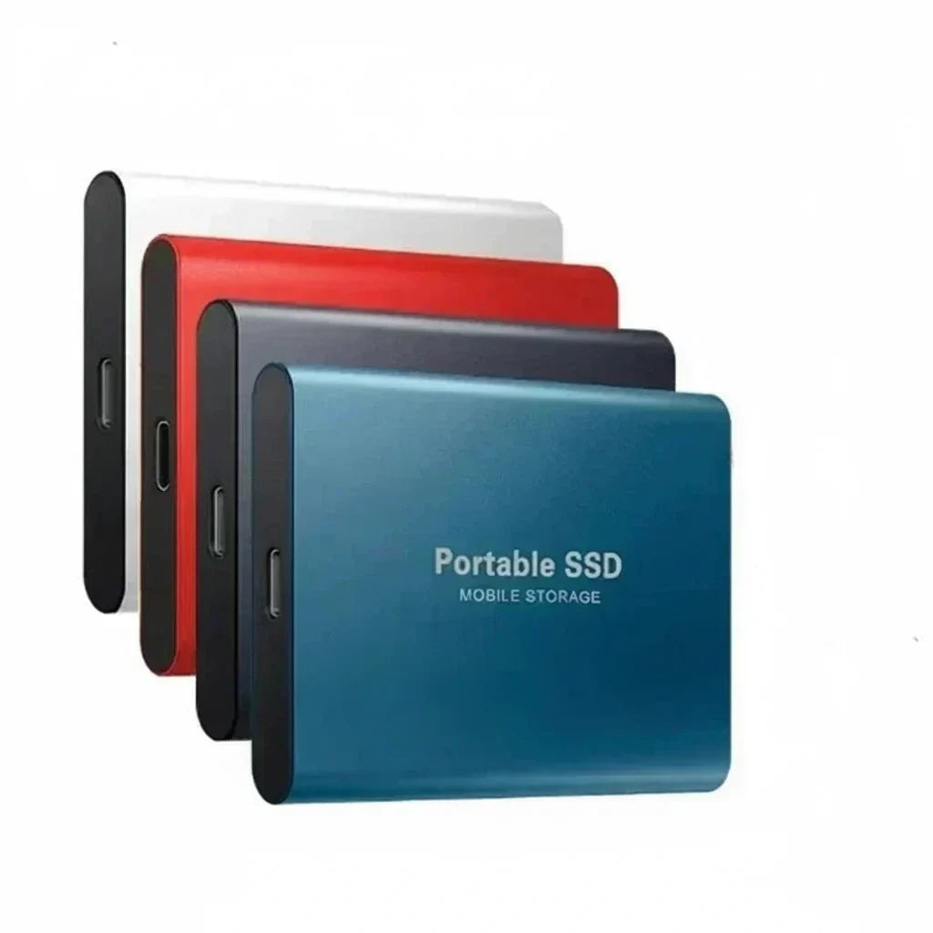 Sleek aluminum 128GB external SSD, an ultra-fast USB drive for reliable and compact computer storage.