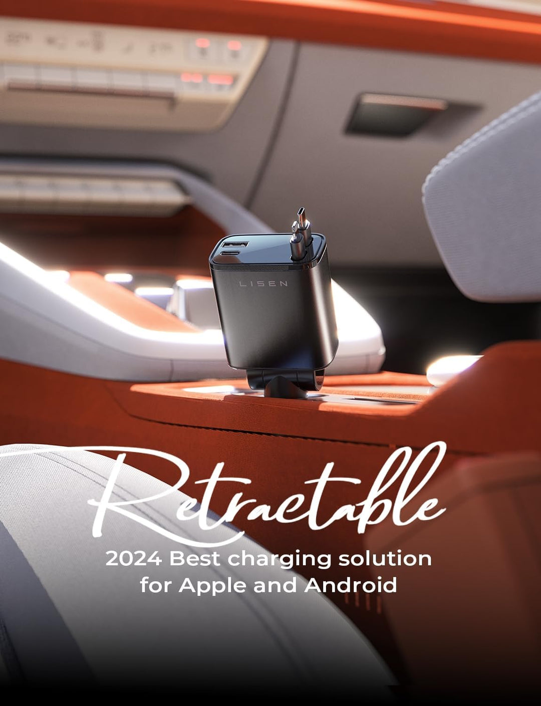 Road trip ready: 69W retractable USB car charger provides fast, universal mobile power for all devices.