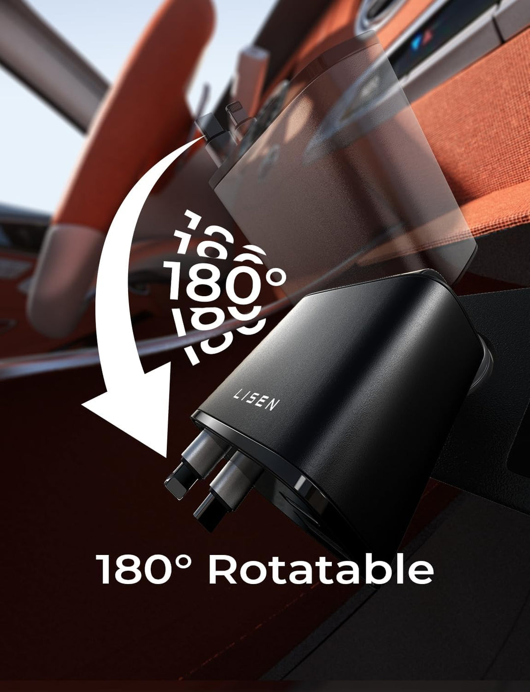 Universal 69W retractable USB car charger. Fast charge mobile phones, tablets, and tech accessories with ease.