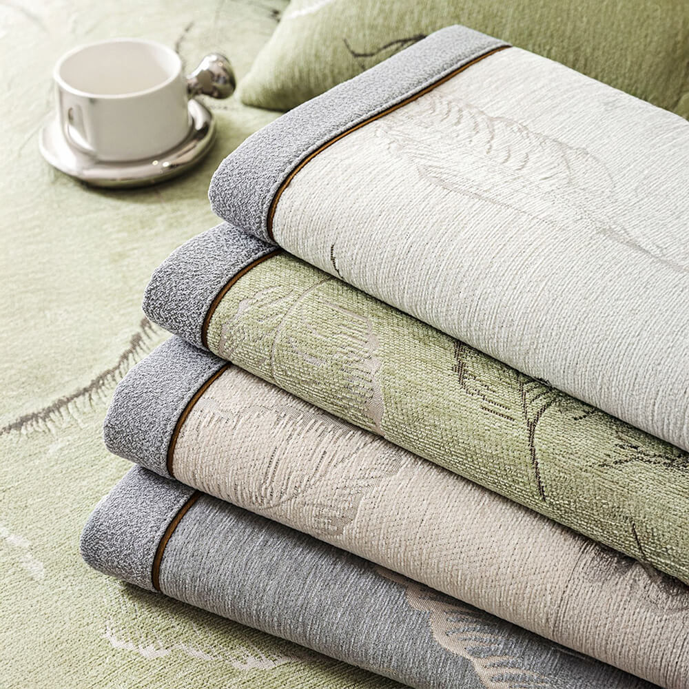 Pet-friendly universal sofa slipcover with a beautiful leaf texture, ensuring a non-slip fit.