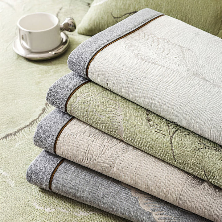 Pet-friendly universal sofa slipcover with a beautiful leaf texture, ensuring a non-slip fit.