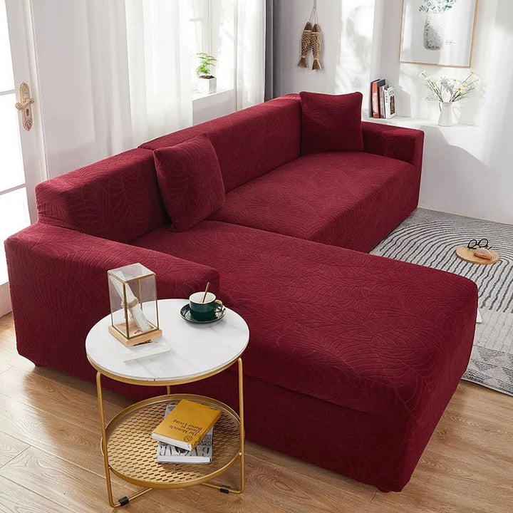 Easy care washable polyester L-shape sectional slipcover, home refresh decor solution for durable protection.