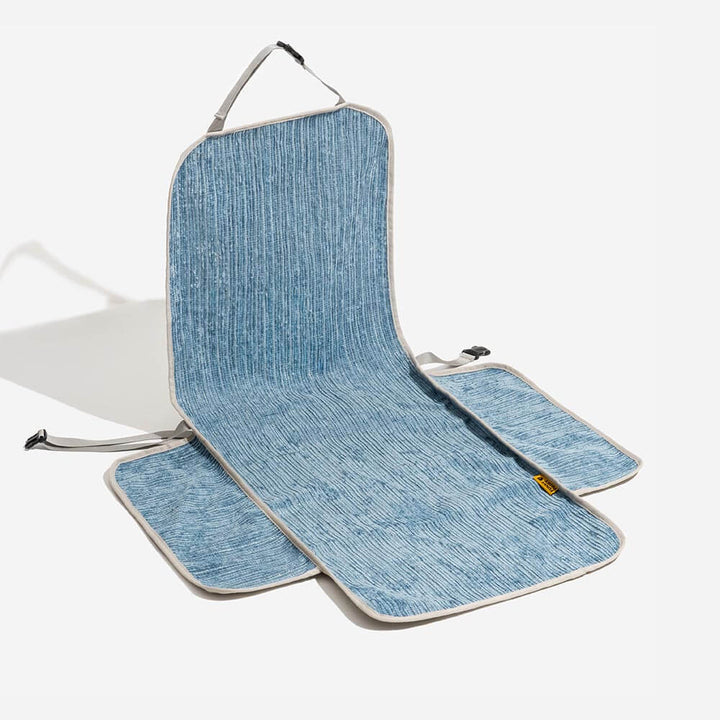Folded universal pet car seat cover, compact and easy to store, ready for pet travel in any car
