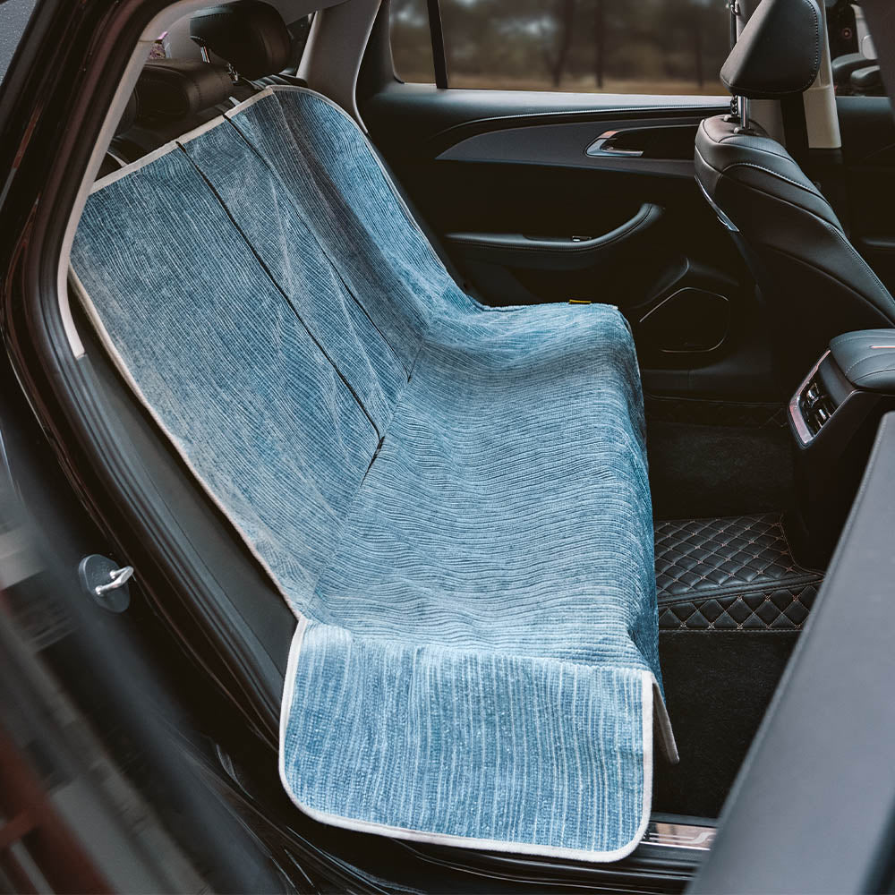 Washable pet car seat protector, emphasizing easy cleaning and long-lasting use for pets