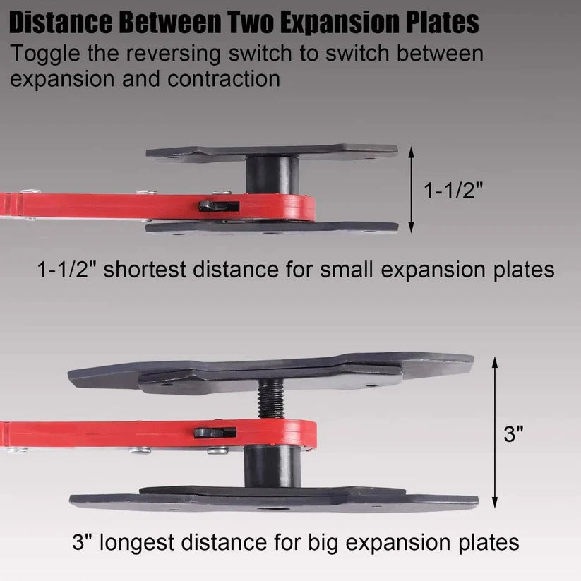 Efficient universal ratchet caliper piston tool for compressing brake pistons during service.