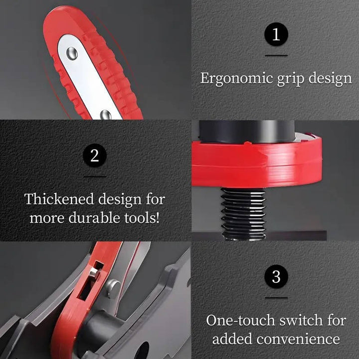 Easy-to-use universal ratchet caliper piston compressor for quick brake pad changes.