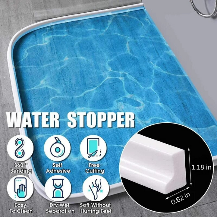 Innovative silicone shower barrier for a cleaner, drier, and safer bathroom environment.