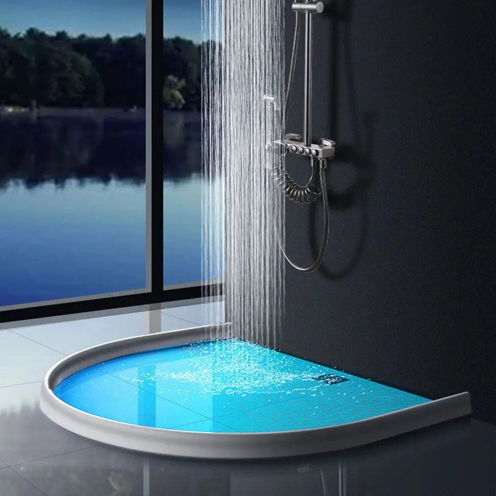 Bathroom safety silicone splash guard stops water from escaping shower areas, preventing slips.