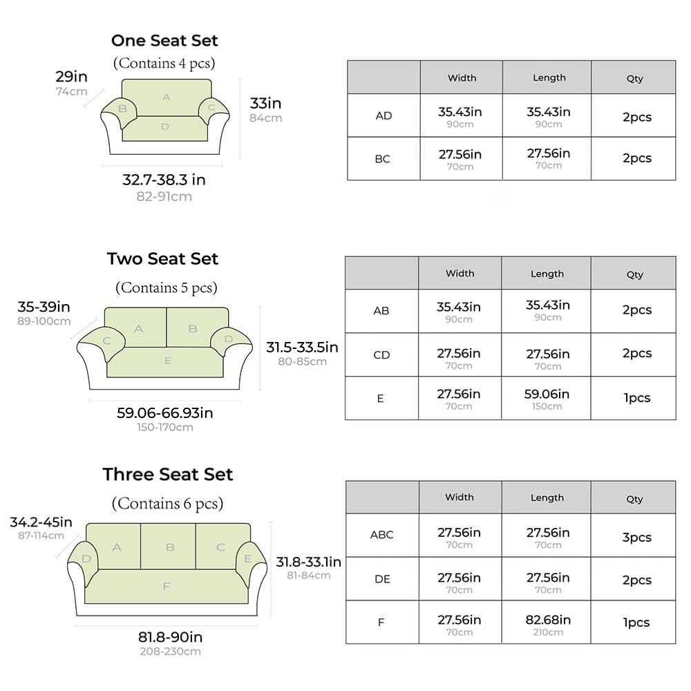 Sectional sofa cover, anti-slip & easy clean cotton, shields furniture, ideal for homes with pets. Beige.