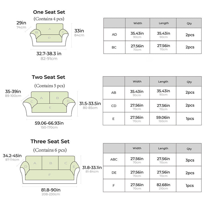 Sectional sofa cover, anti-slip & easy clean cotton, shields furniture, ideal for homes with pets. Beige.