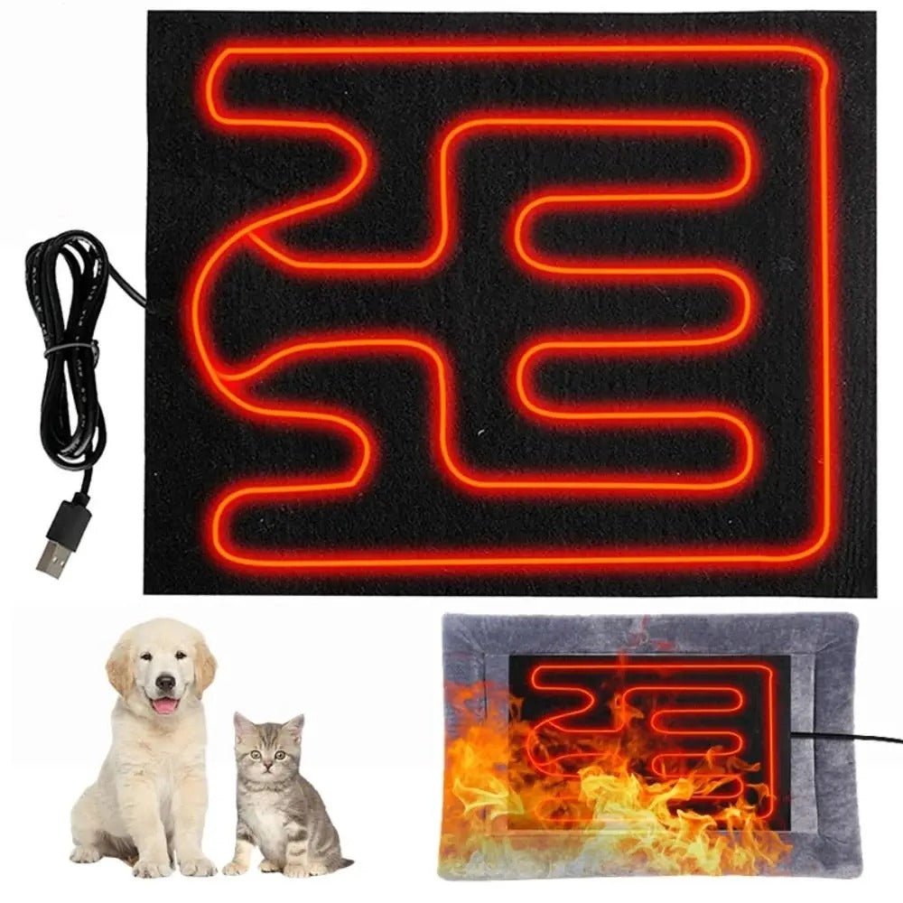 Cozy USB heated mat for pets, a portable and foldable dog warmer and cat bed heater