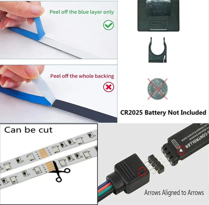 RGB LED strip lights, USB powered for room decor, mood lighting & TV backlighting.