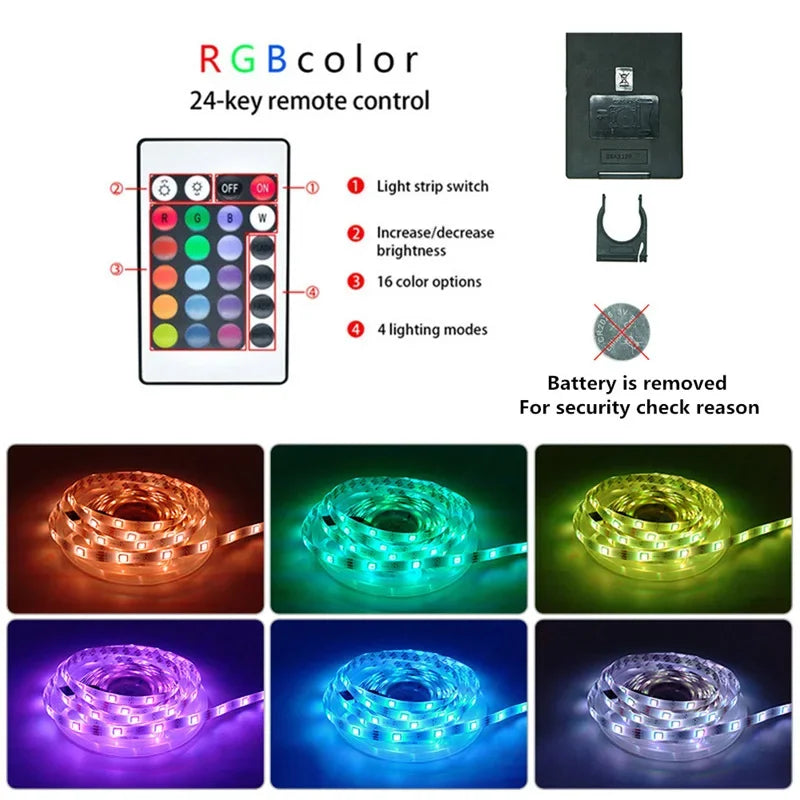 USB RGB LED strip for smart home room decor, TV backlighting & ambient color changing light.