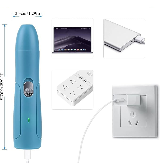 Pet grooming tool: USB rechargeable nail grinder for precise and safe trimming of dog and cat claws.