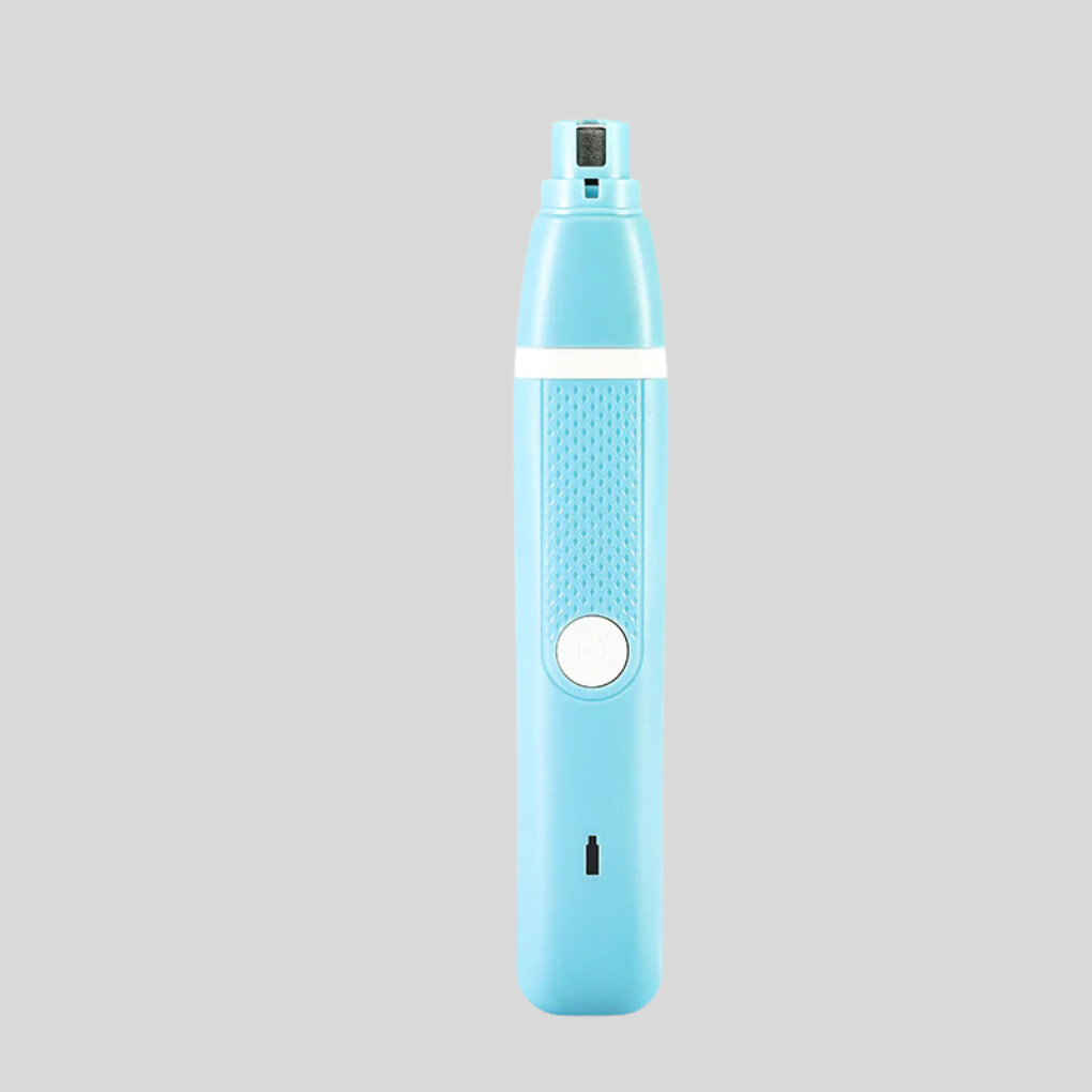 Dual-function pet grooming tool: USB rechargeable nail polisher and hair trimmer for dogs and cats.