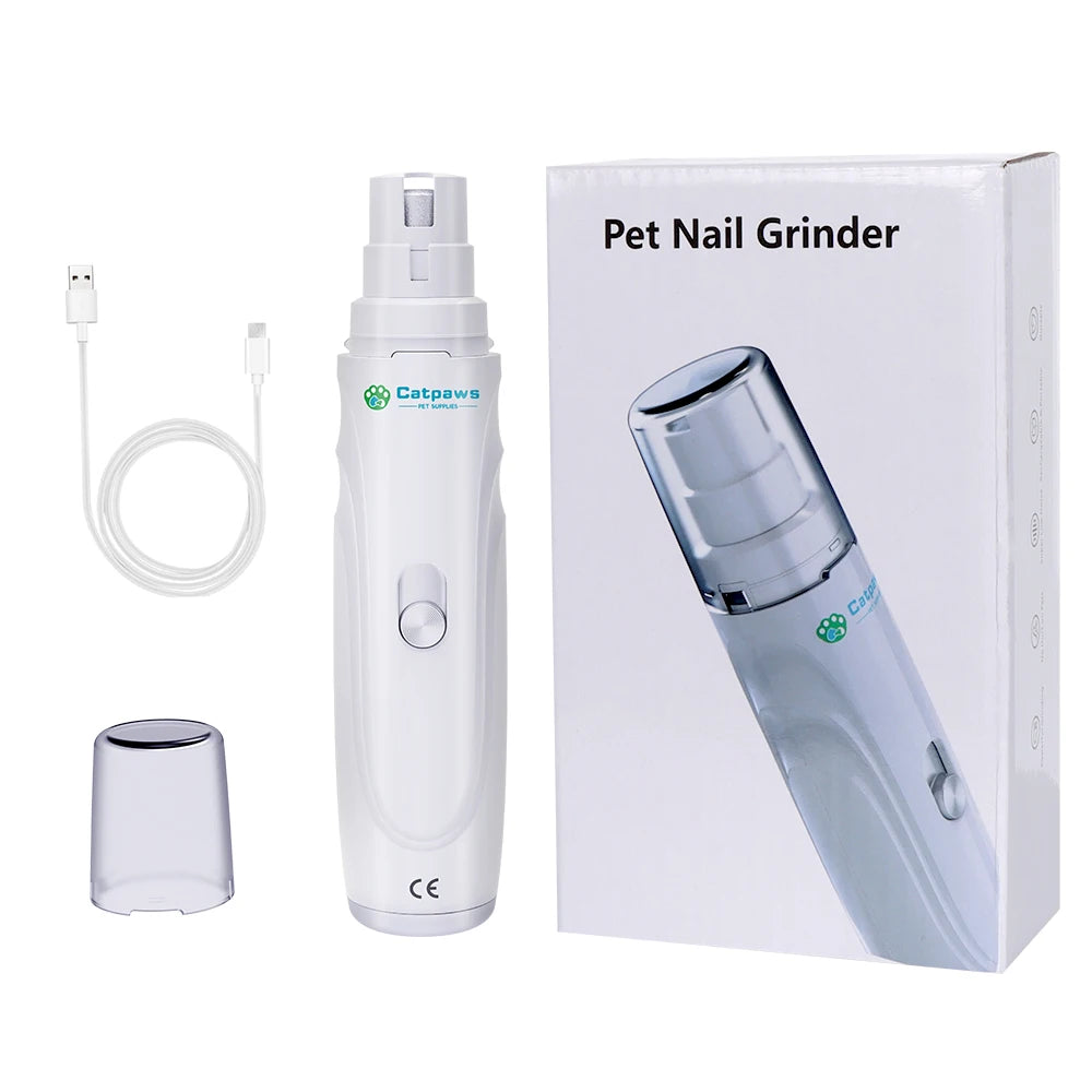 Portable electric pet nail grinder, perfect for pain-free dog and cat nail trimming and grooming.