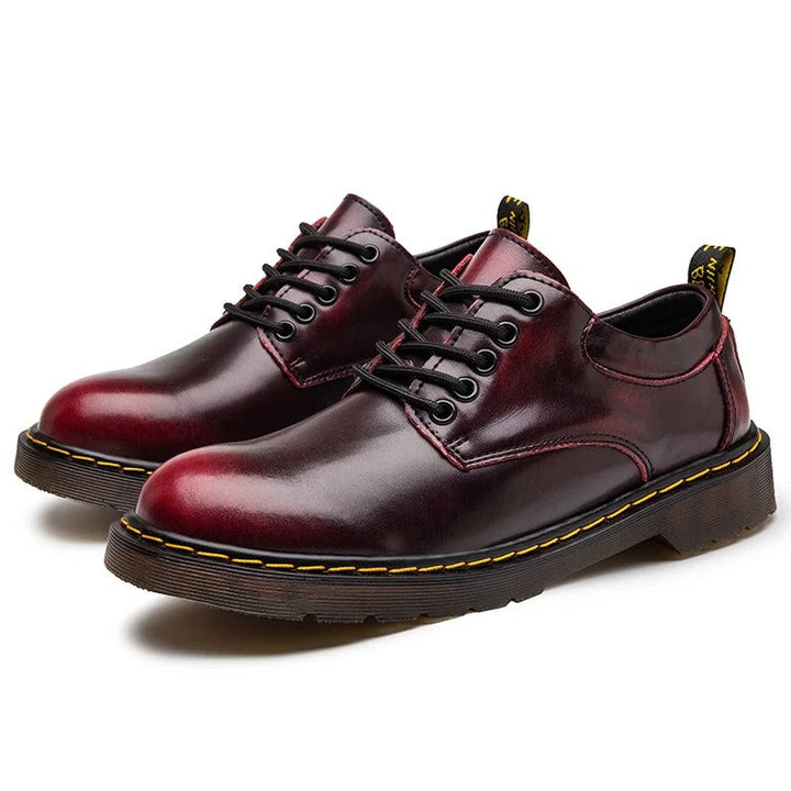 Durable men's genuine leather low-cut casual shoes, an essential for men's footwear.