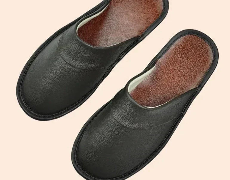 Blue men's cozy slip-on house slippers, providing ultra-comfort for relaxing at home.