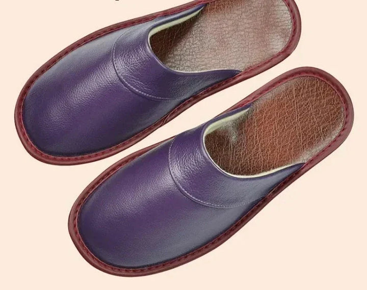Blue slip-on house slippers for men, offering ultra-comfort and a relaxed feel at home.