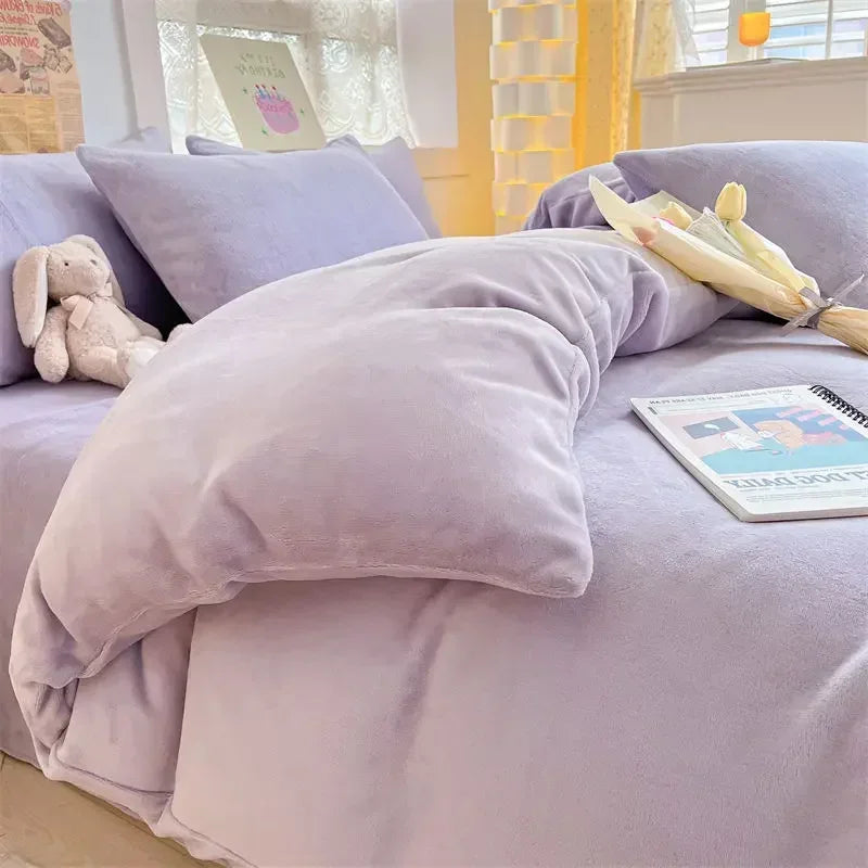 Verdikt flannel fleece duvet cover for cozy, warm winter bedding comfort.