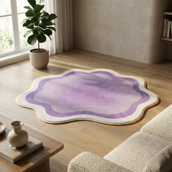 Eye-catching vibrant gradient area rug, adding a pop of color and modern style to any living space.