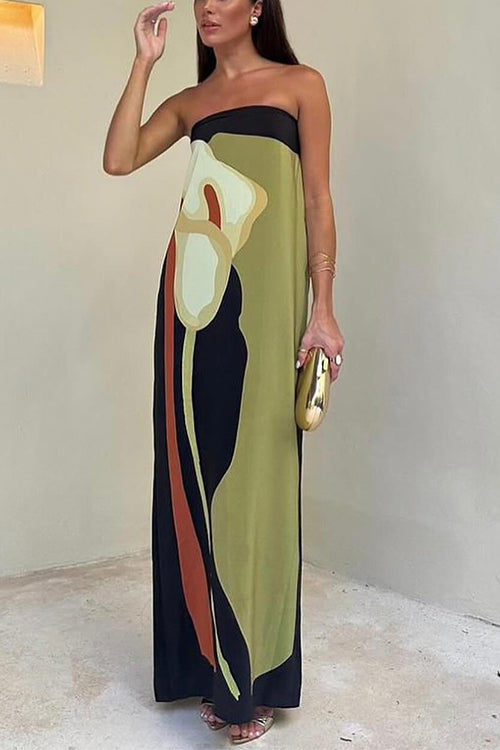 Effortlessly bold women's maxi dress with a vibrant multi-color print. Ideal casual elegance for vacation.