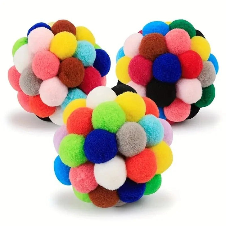 Soft, lightweight plush cat balls designed for playful cats to swat, chase, and bat during play.
