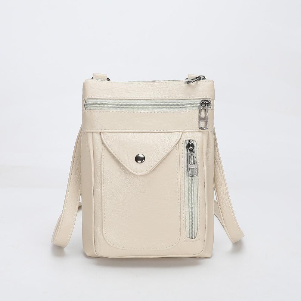 Brown faux leather vintage crossbody bag, women's classic everyday shoulder bag.