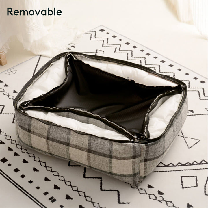 Stylish vintage plaid pet furniture, a sofa bed for dogs & cats with blanket & pillow