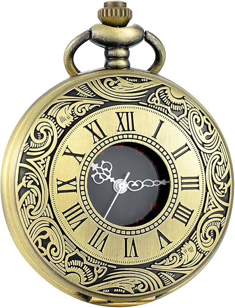 Authentic retro pocket watch with Roman numerals, perfect for vintage accessory collectors.