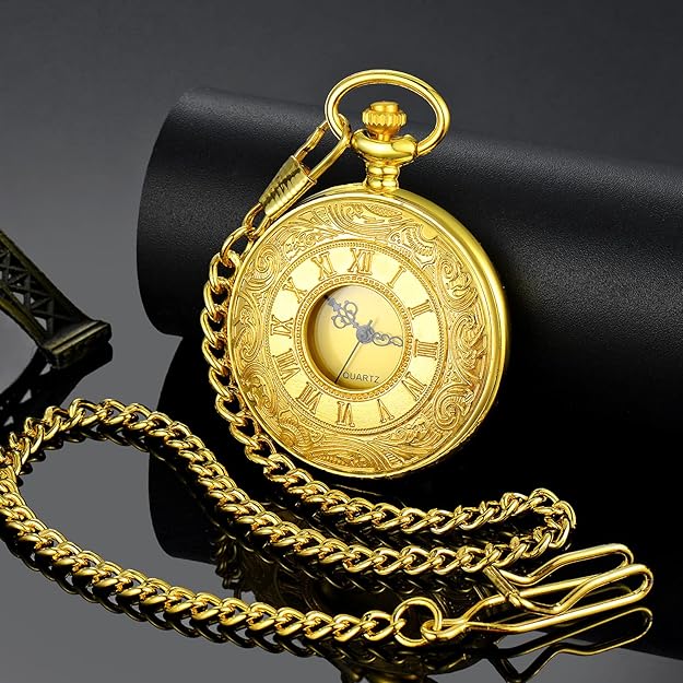 Timeless vintage Roman numeral pocket watch, an elegant gift for classic style enthusiasts.