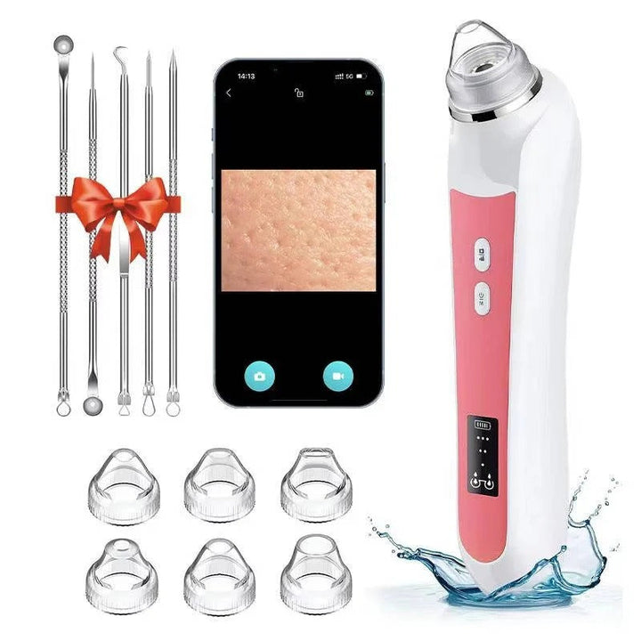 Rechargeable visual pore vacuum extractor with HD camera, an essential skincare tool for home use.