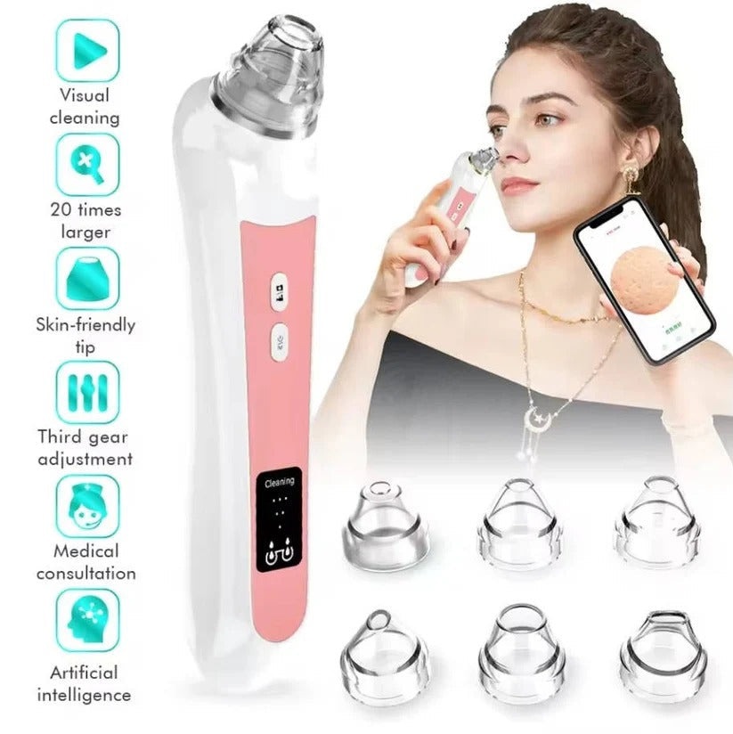 Professional-grade visual pore vacuum with HD camera, a beauty device for effective blackhead & acne treatment.