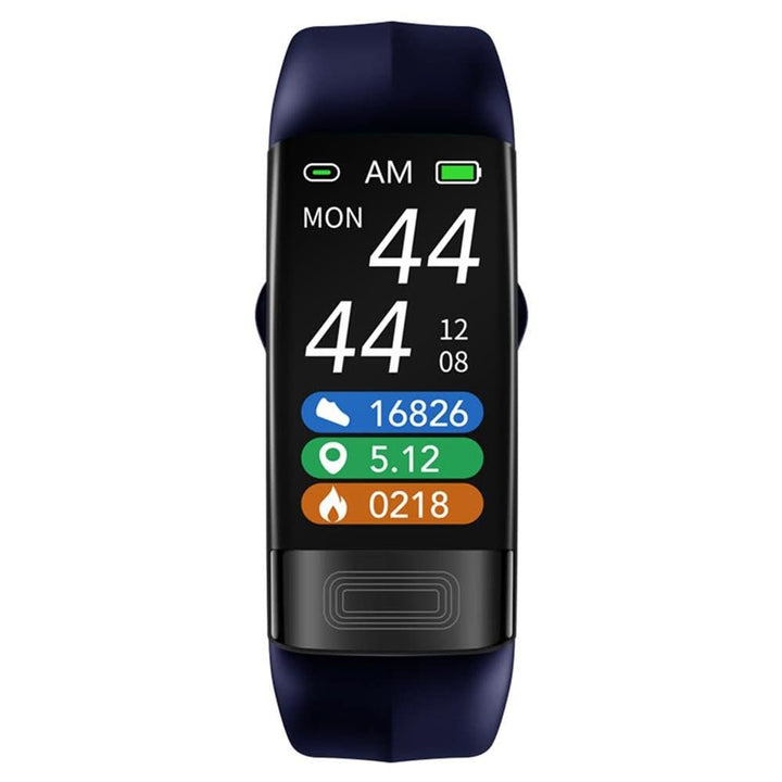 Close-up of VitalBand Smart Armband, a sleek unisex health monitor for ECG, blood pressure, and heart rate.