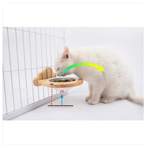 Modern wooden wall shelf with cloud shape and integrated cat food bowl, space-saving pet feeder