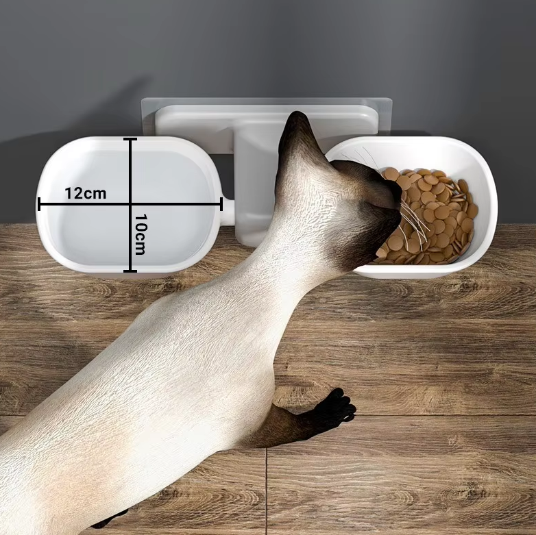 Modern wall mount pet feeder bowls for food and water, ideal for small spaces and pet organization.
