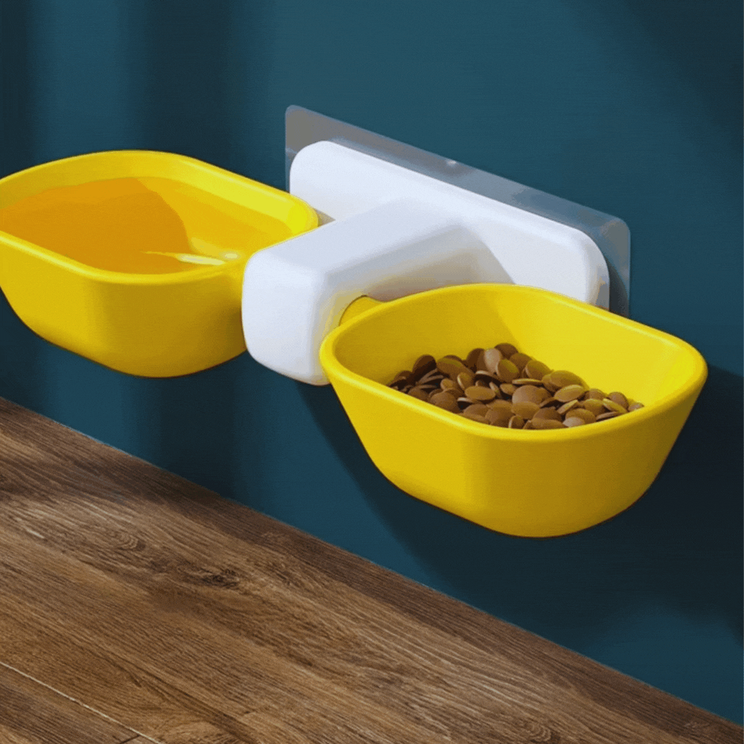 Durable wall mounted pet bowls, perfect for keeping feeding area tidy for both dogs and cats.