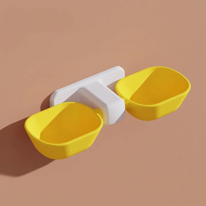 Practical pet accessory: Wall mounted feeding station for food & water, suitable for all pet sizes.