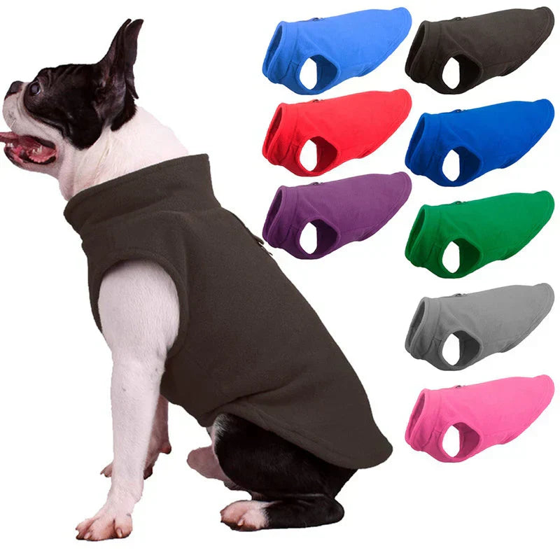 Back view of an all-season dog jacket, highlighting its durable pet apparel design