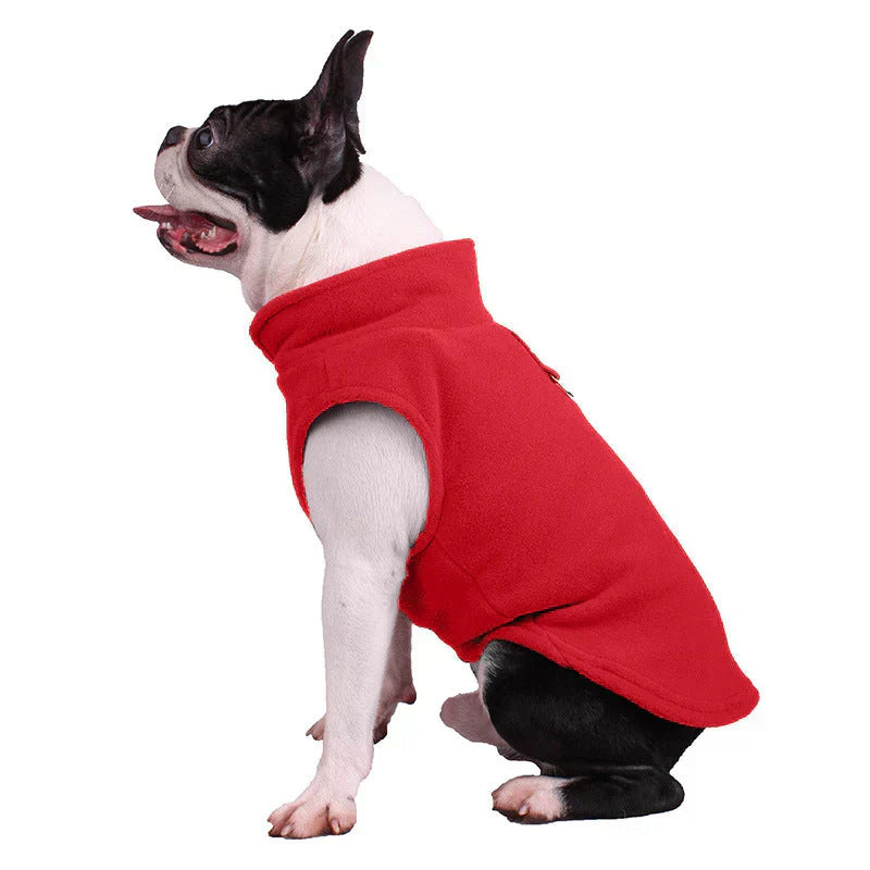 Adjustable all-season dog jacket, fleece-lined for a snug, comfortable fit