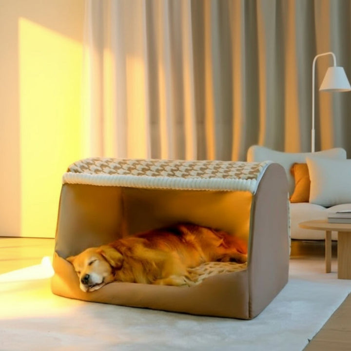 New Noko Pets cozy canopy dog bed, designed with anti-slip base and plush interior for deep sleep