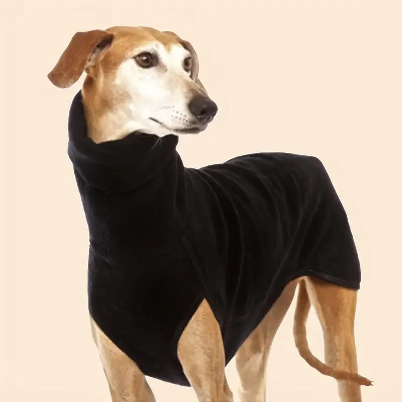Warm dog turtleneck winter coat jacket in red, durable pet apparel for cold weather